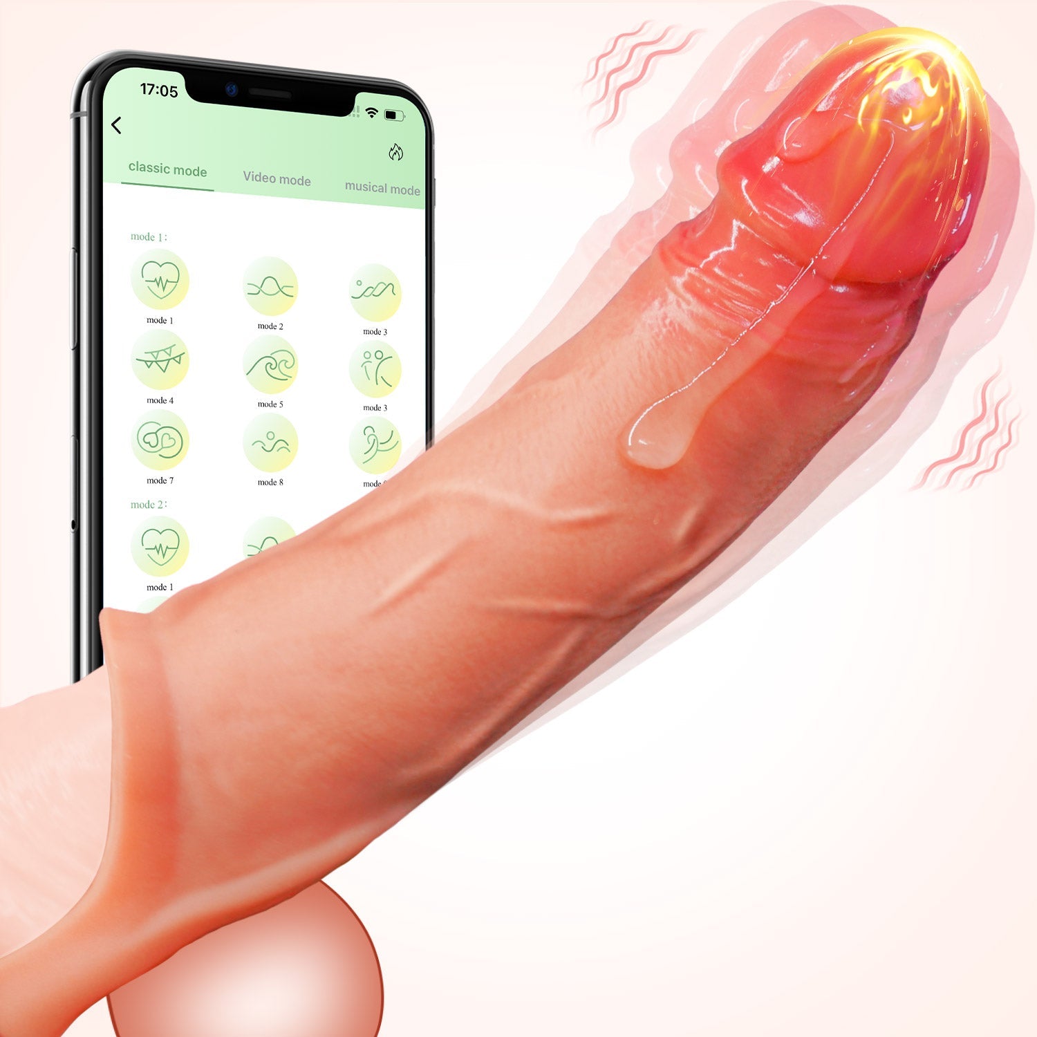 Penis Sleeve Pierścień na penisa - Wibracyjny i sterowany aplikacją