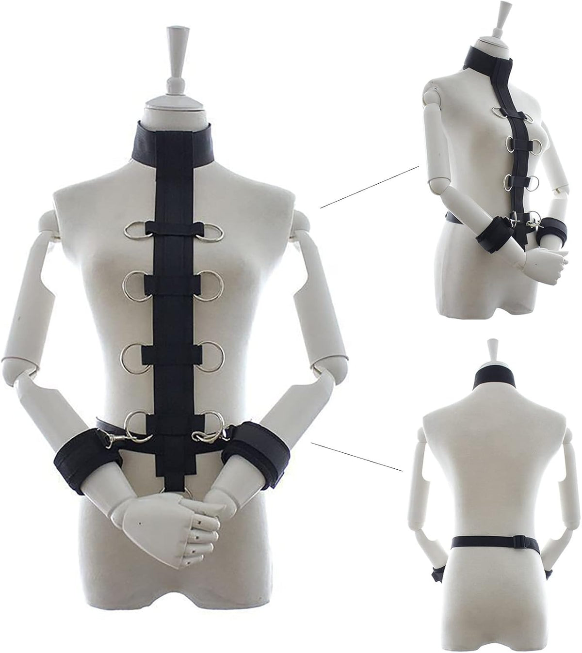 Ultimate zestaw do bondage z regulowanym kołnierzem i kajdankami