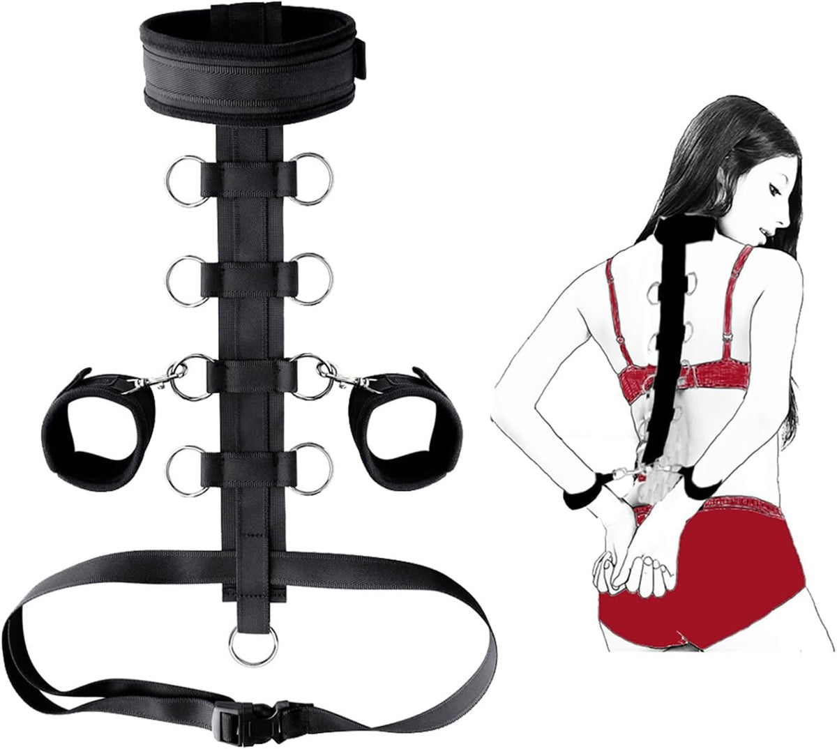 Ultimate zestaw do bondage z regulowanym kołnierzem i kajdankami