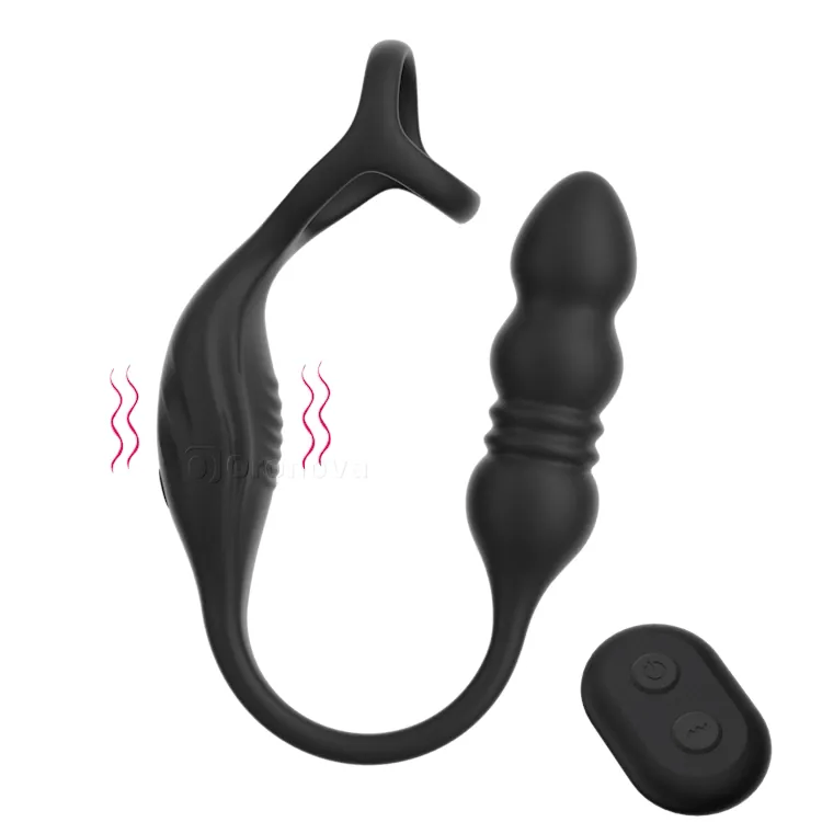 Zdalnie sterowany masażer analny i prostaty z funkcją pchającą