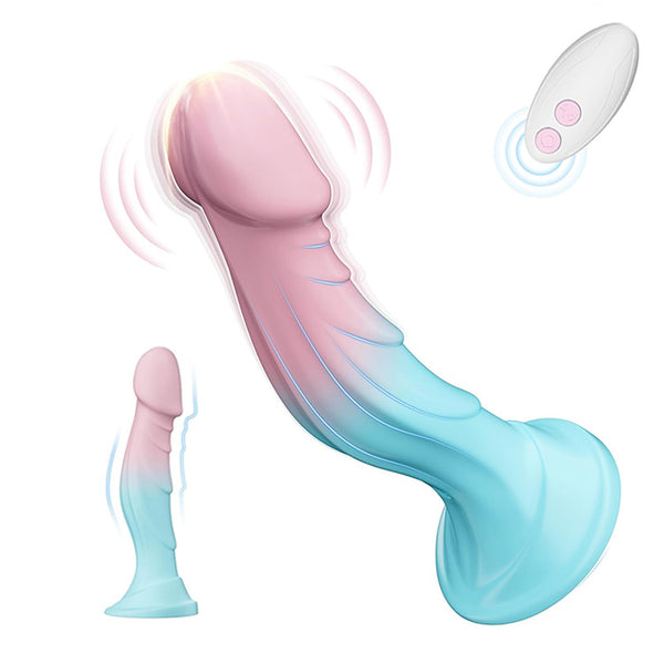 7,5-calowy silikonowy dildo z 9 trybami wibracji i przyssawką