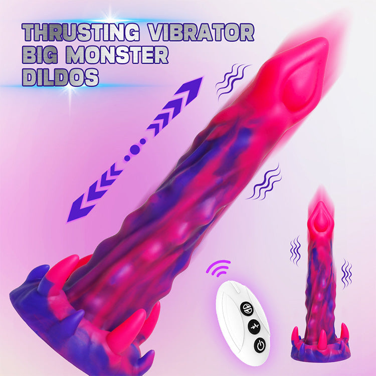 9.25 calowy zdalnie sterowany pchający potworny dildo