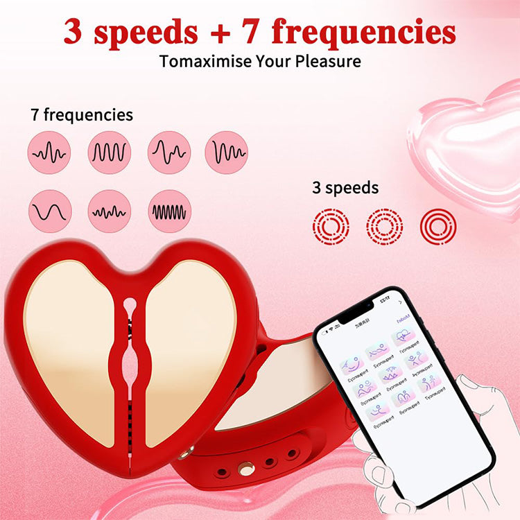 App-Controlled Heart-Shaped Nipple Clamps z 10 trybami wibracji