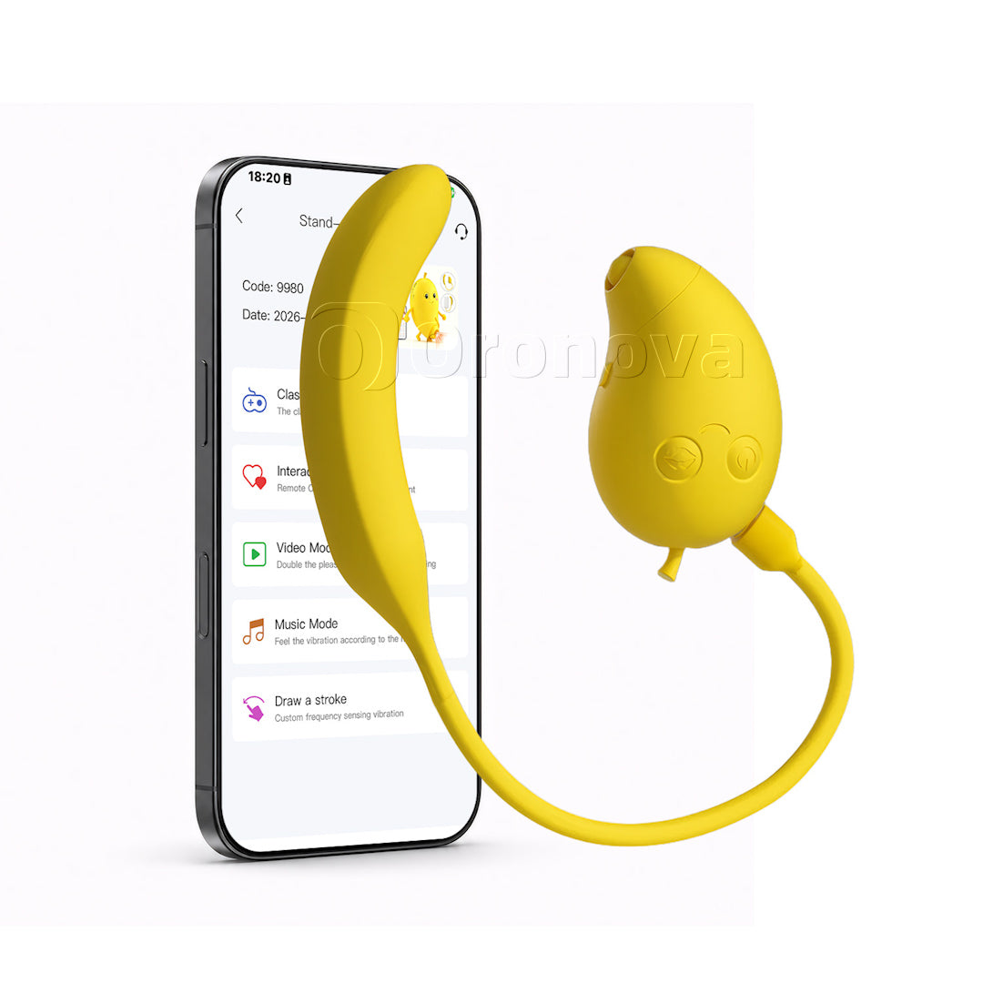 Wibrator Bluetooth Mango i Banan 2 w 1 z podwójną stymulacją ssania i opukiwania