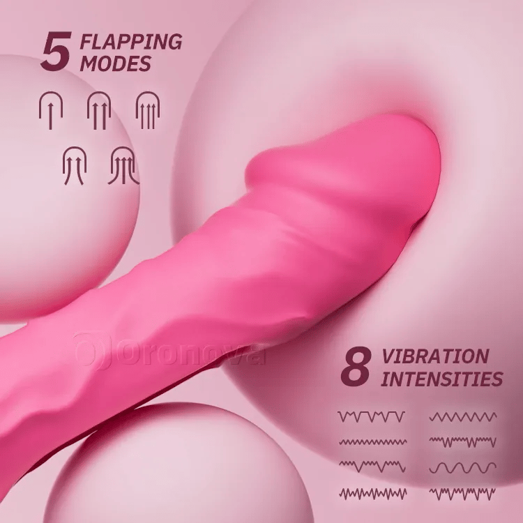 Wibrator dildo z funkcjami uderzania i wibracji