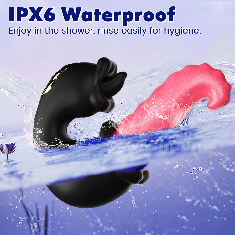 Podwójny wibrator Rose z pchającym trzonem i liżącym językiem