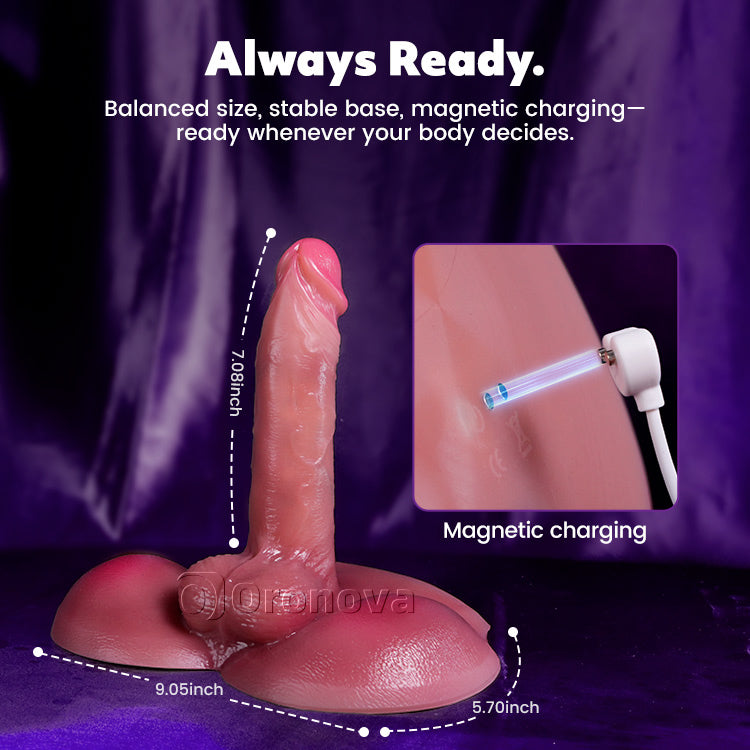 7-calowy wibrujący podgrzewany dildo – zdalne sterowanie