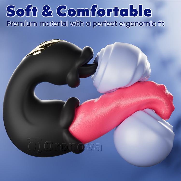 Podwójny wibrator Rose z pchającym trzonem i liżącym językiem