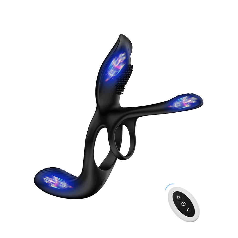 Tri Motored Penis Cock Ring - Wibrujący i sprzężony